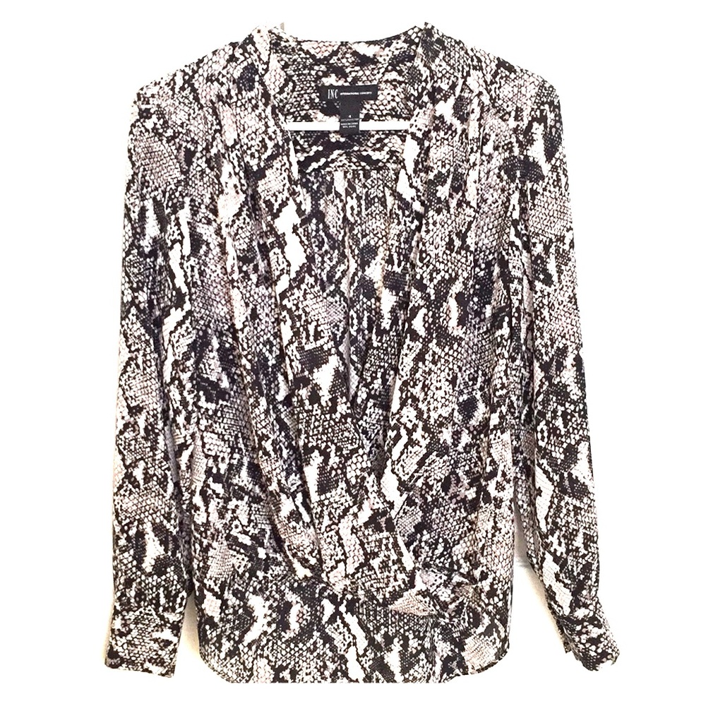 INC snake print blouse